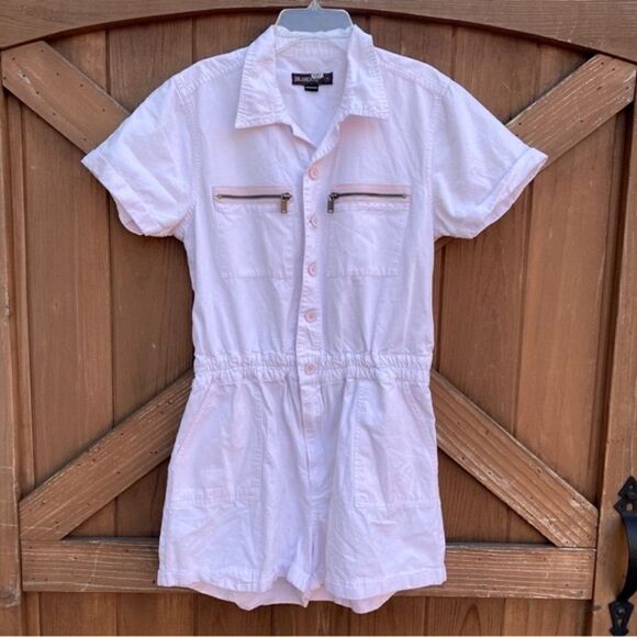 Blank NYC Light Pink Mastermind Utility Roll Hem Button Down Romper. Medium. EUC - Picture 3 of 5
